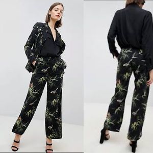 Warehouse Barbican Collection Tropical Printed Wide Leg Pants
